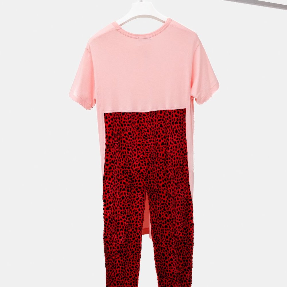 Comme des Garçons Homme Plus Men's Pink Leopard T-Shirt